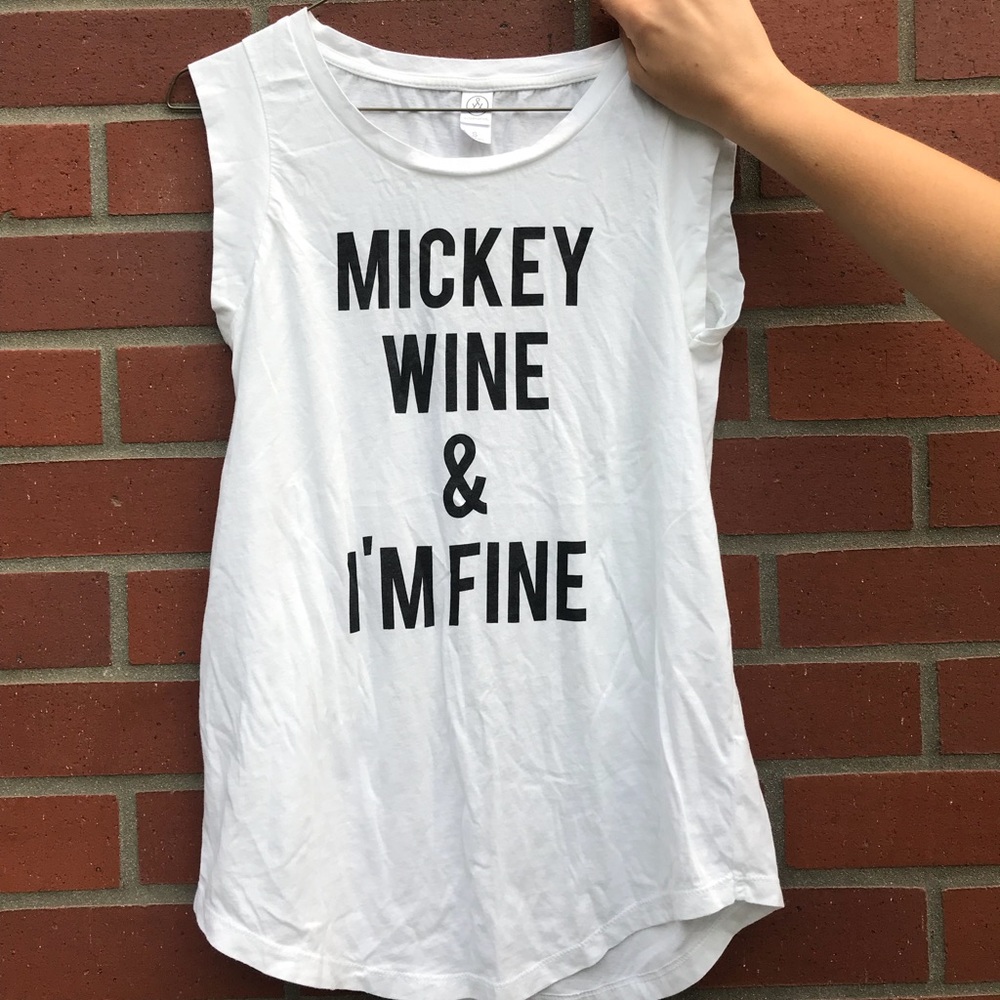 Mickey, wine & i’m fine canvas tank
